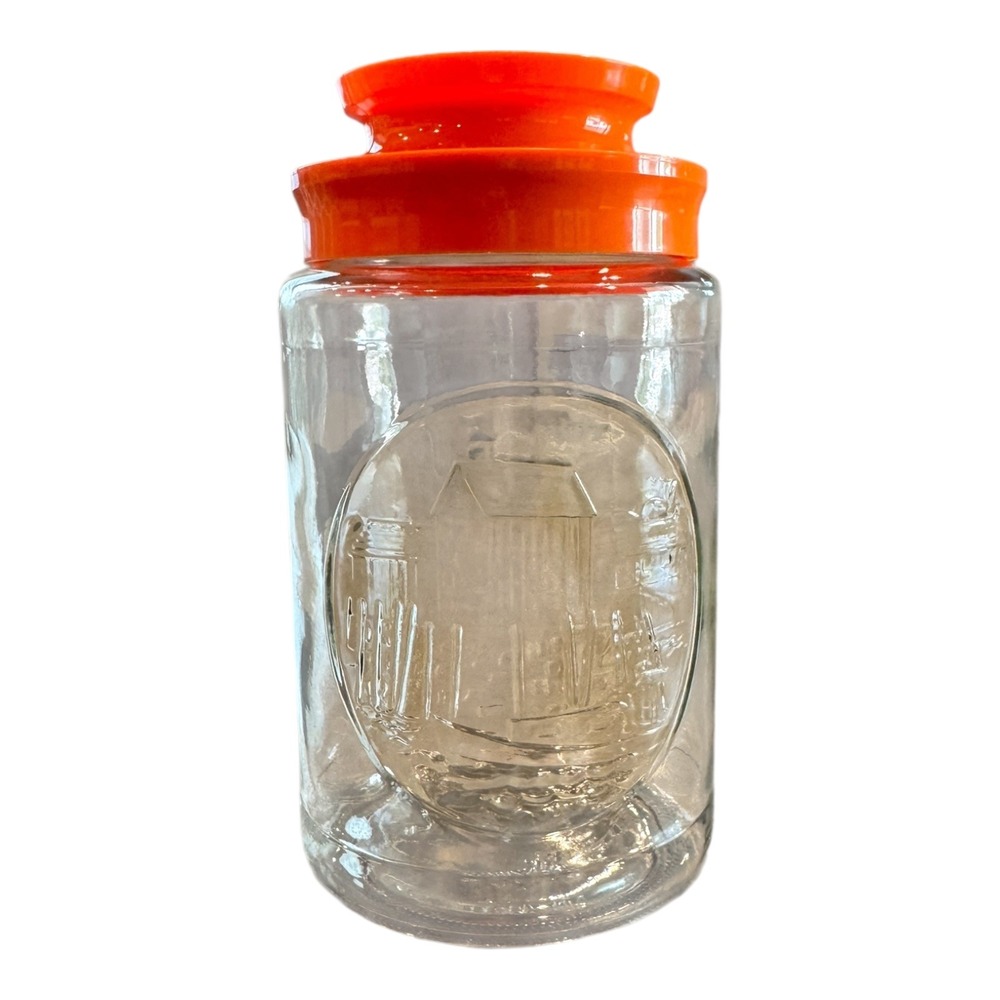 Vintage Anchor Hocking Glass Jar Juice Carafe,‎ Tang Glass Jar